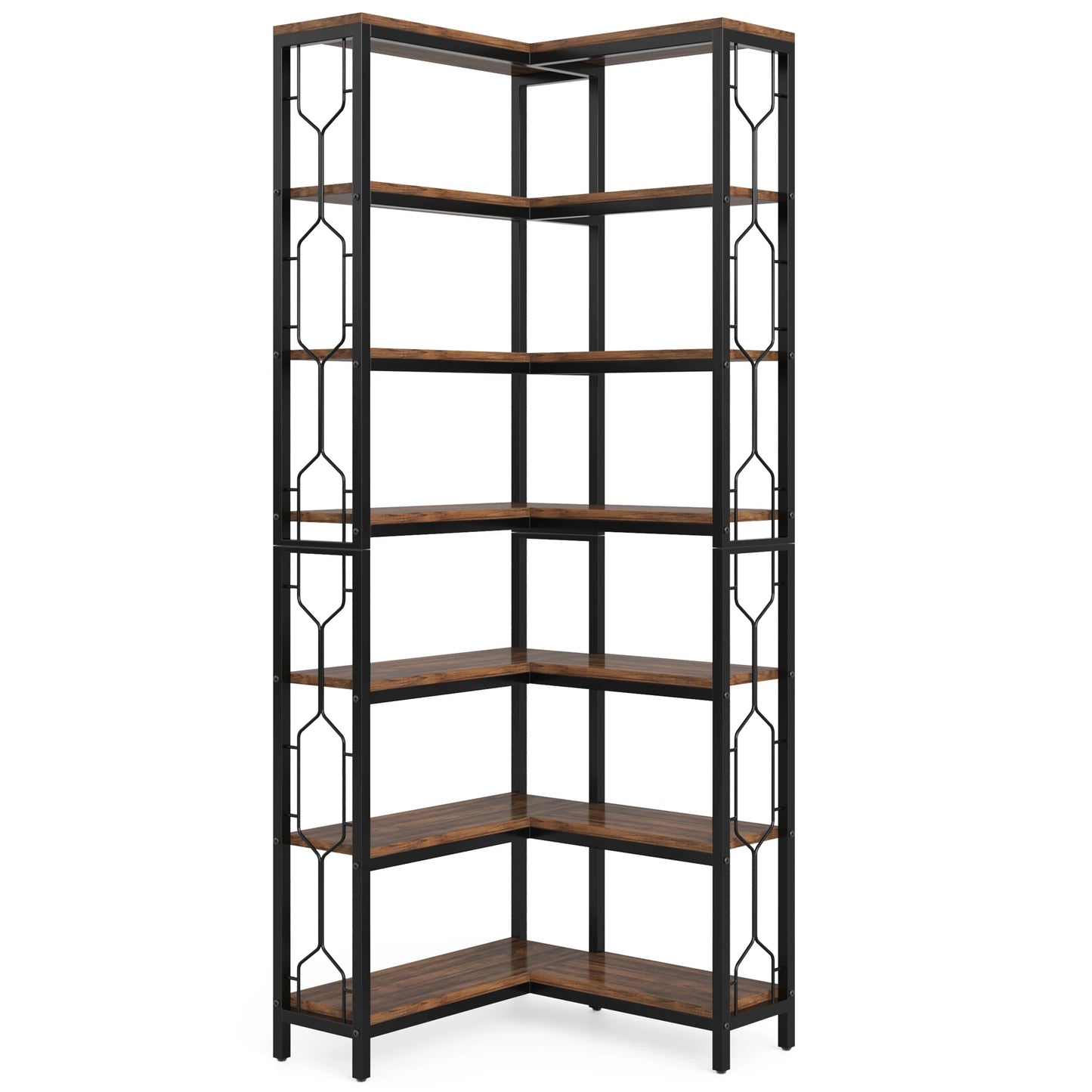 Tribesigns 7 Tier Corner Bookshelf Modern Wood Display Rack