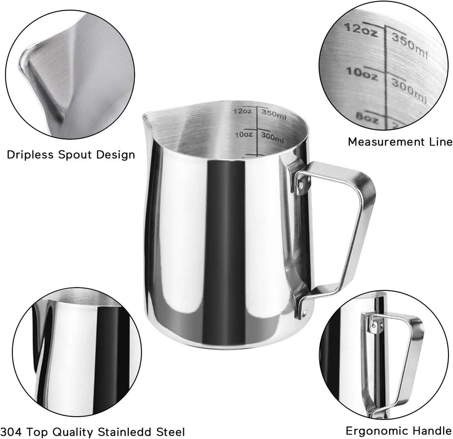 Stainless Steel Measuring Cup with Innovative Inner Scale Design