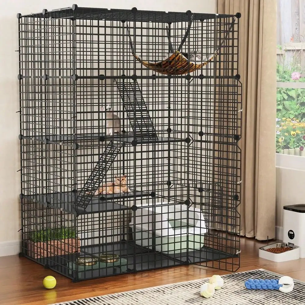 Large Cat Cage Enclosure with Hammock for Ultimate Playtime