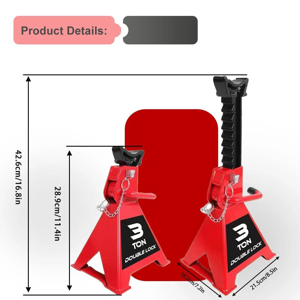 Hign-concerned 3 Ton Jack Stands With Double Locking