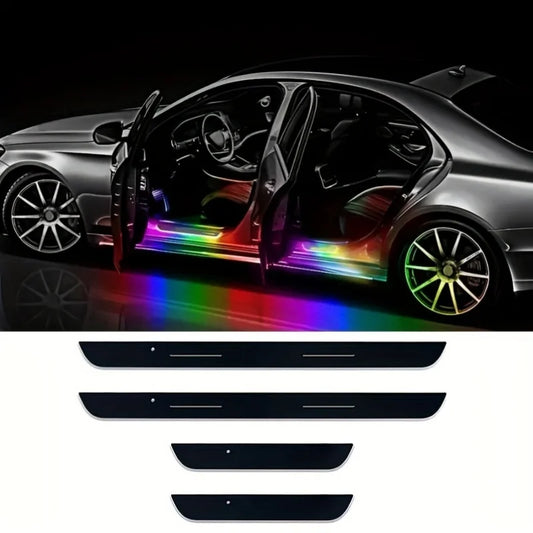 Wireless LED Car Door Sill Plate Lights with Auto Sensing