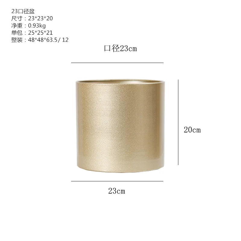 Creative Cylindrical Metal Flower Pot For Home Decoration