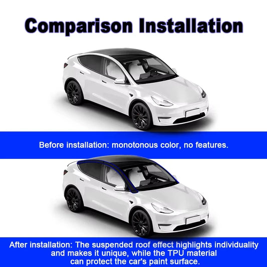 Customized Suspended Roof Film Invisible Car Body Suit Black TPU Protective Film for Tesla Model Y 2020 to 2023