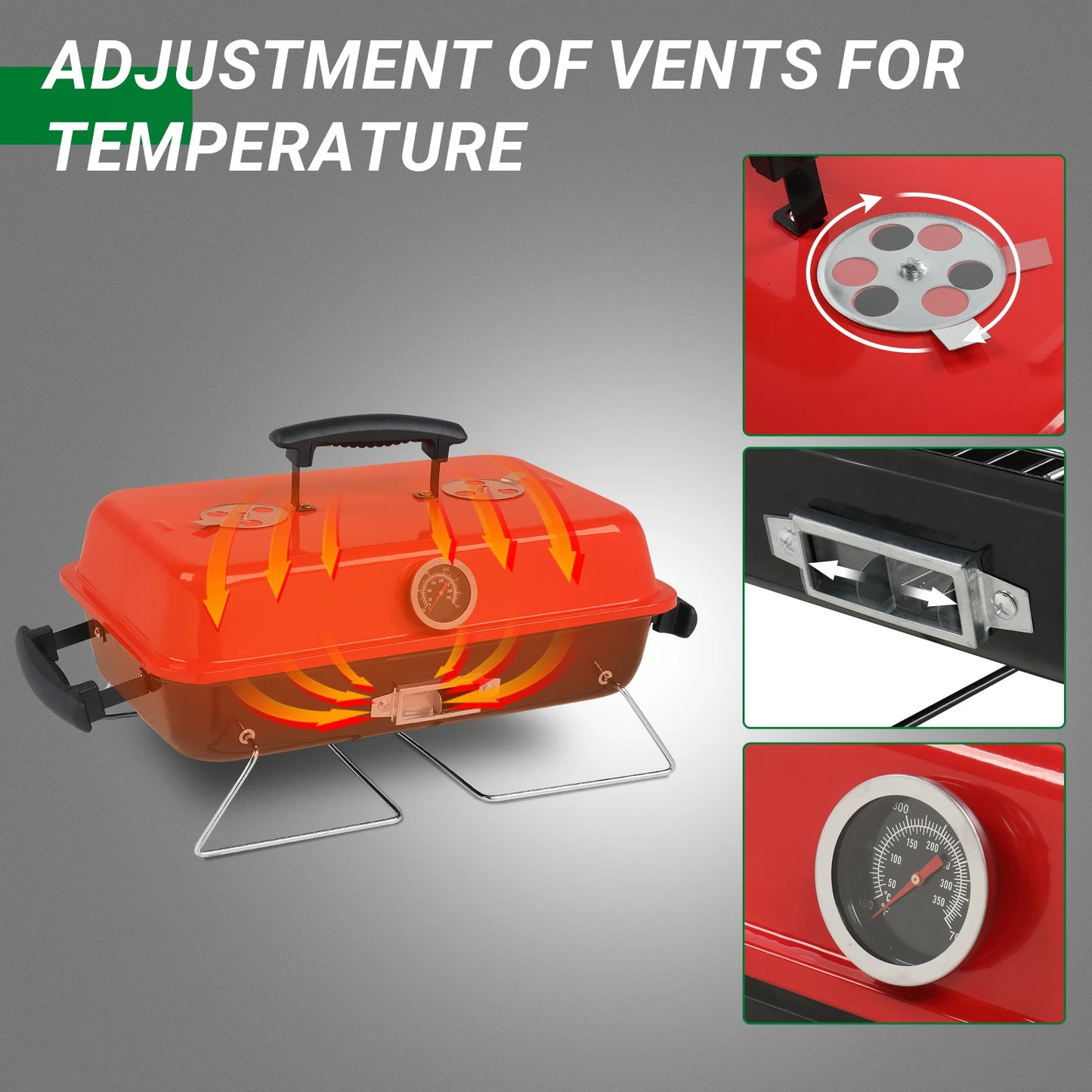 Portable Charcoal Grill for Outdoor Cooking and Picnics