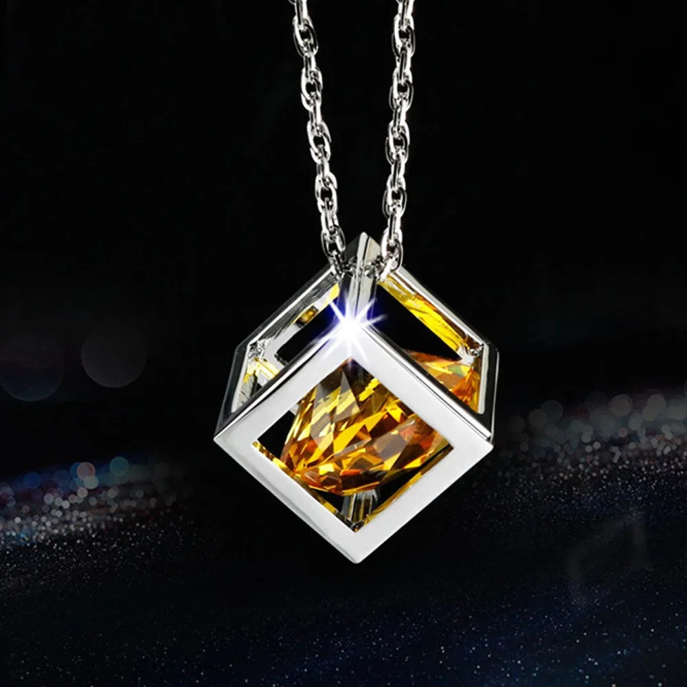 Crystal Cube Car Pendant Charm for Rear View Mirror
