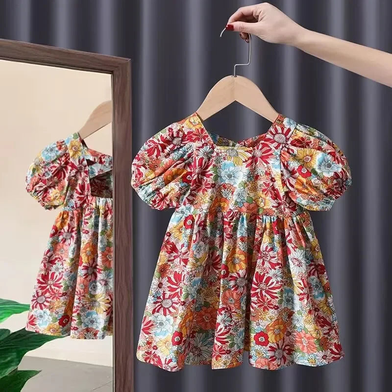 Girls Back Hollow Sleeveless Summer Casual Dress