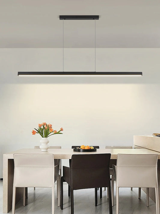 Modern Dining Room Chandelier LED Linear Pendant Light for Dining Table Kitchen Bar