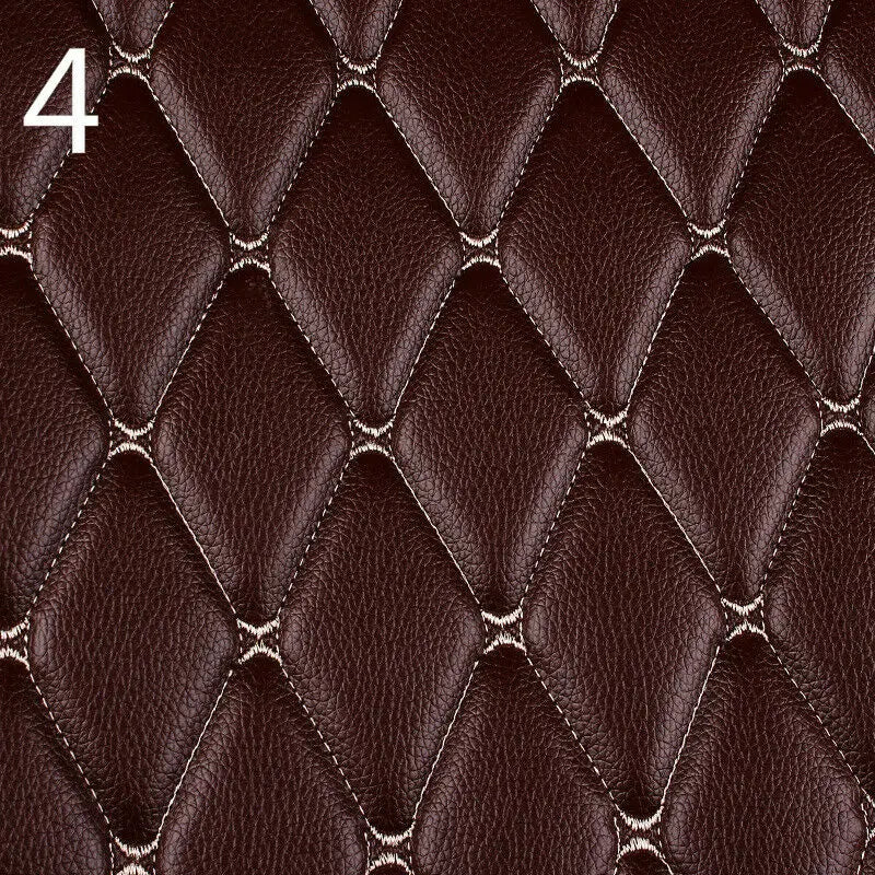 100x158cm Faux Leather Fabric Sponge Quilted Embroidered Car Interior Material and Home Decor PVC Fabric