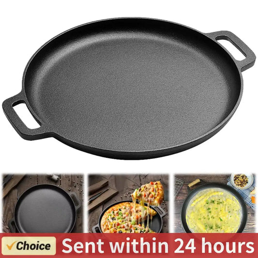 Cast Iron BBQ Camping Fry Pan with Dual Handles