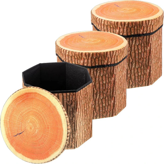 Choice Tree Stump Storage Ottoman Folding Stool With Lid
