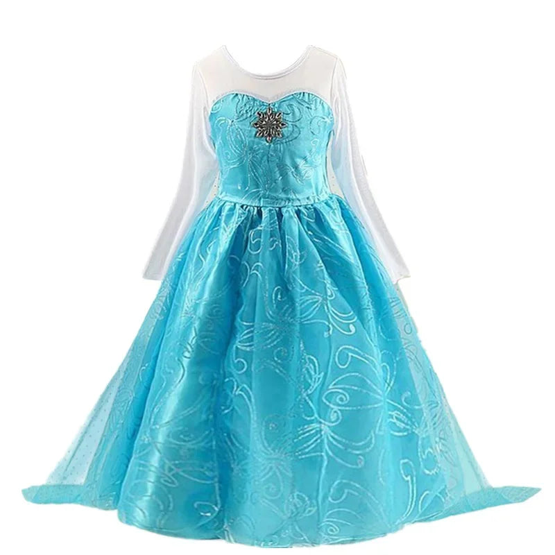 Girls Snow Queen Elsa Costume for Carnival Party Fun