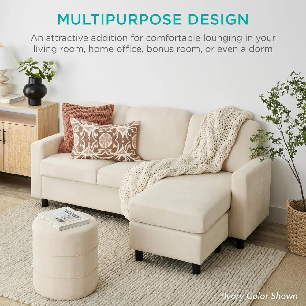 Modern Upholstered L-Shape Sectional Sofa with Chaise Lounge