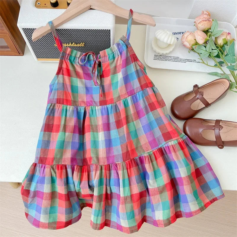 Girls Back Hollow Sleeveless Summer Casual Dress