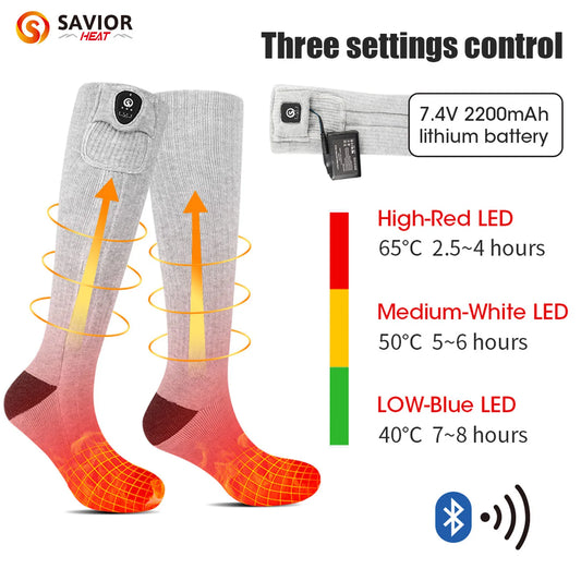 Savior Heated Socks With Rechargeable Bluetooth Heating For Winter