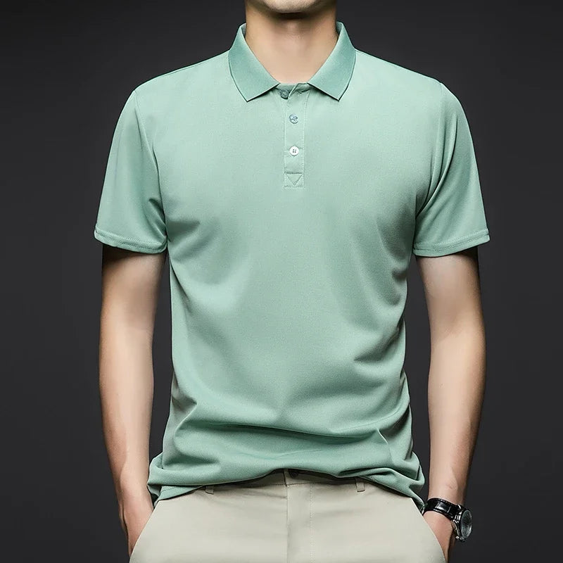 Men's Breathable Short Sleeved Polo Shirt for Summer Style