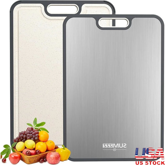 Titanium Double-Sided Cutting Board with Antimicrobial Protection