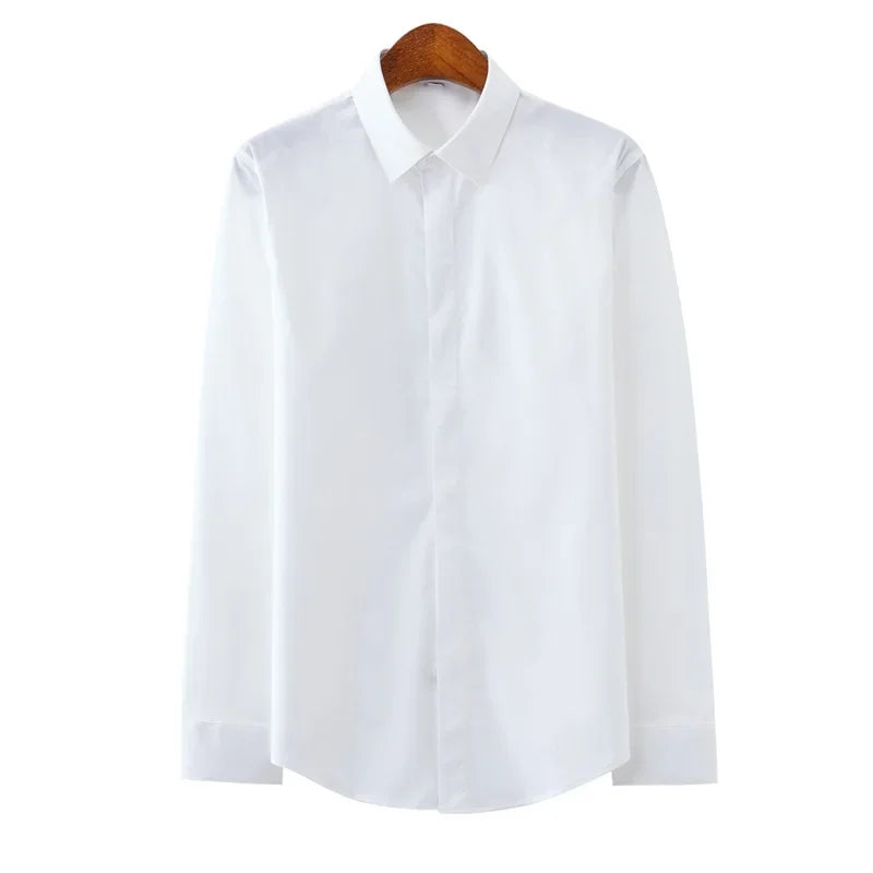 Fashionable Korean Style Slim Fit Embroidered Casual Shirt for Men