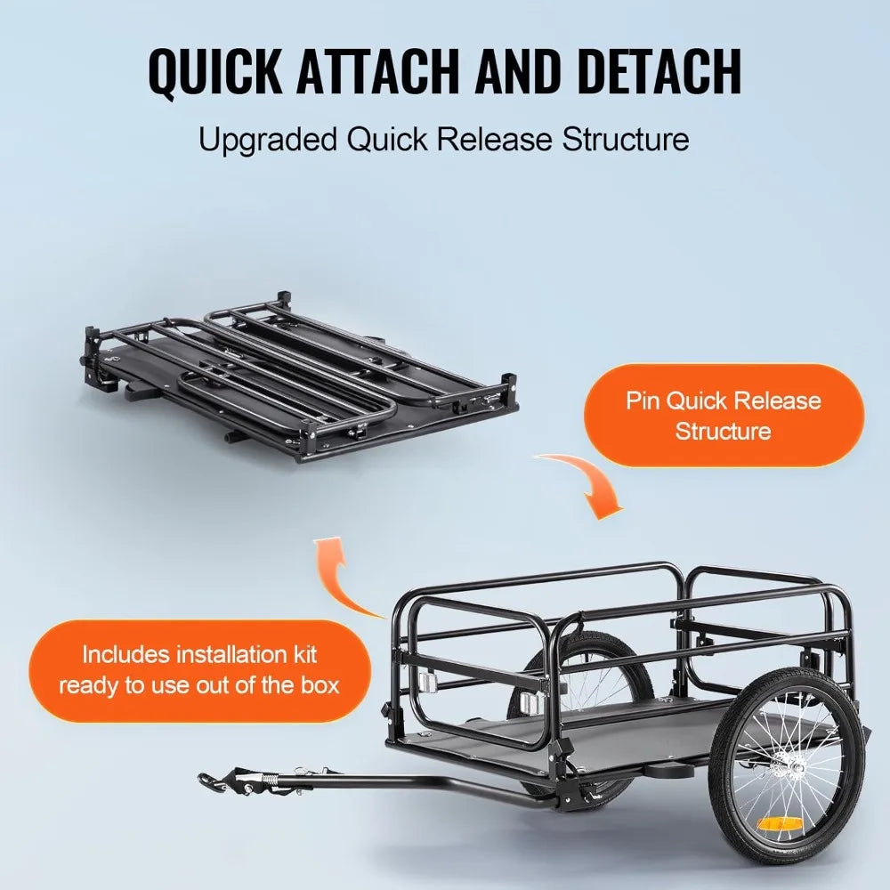 VEVOR Bike Cargo Trailer Heavy Duty Universal Hitch