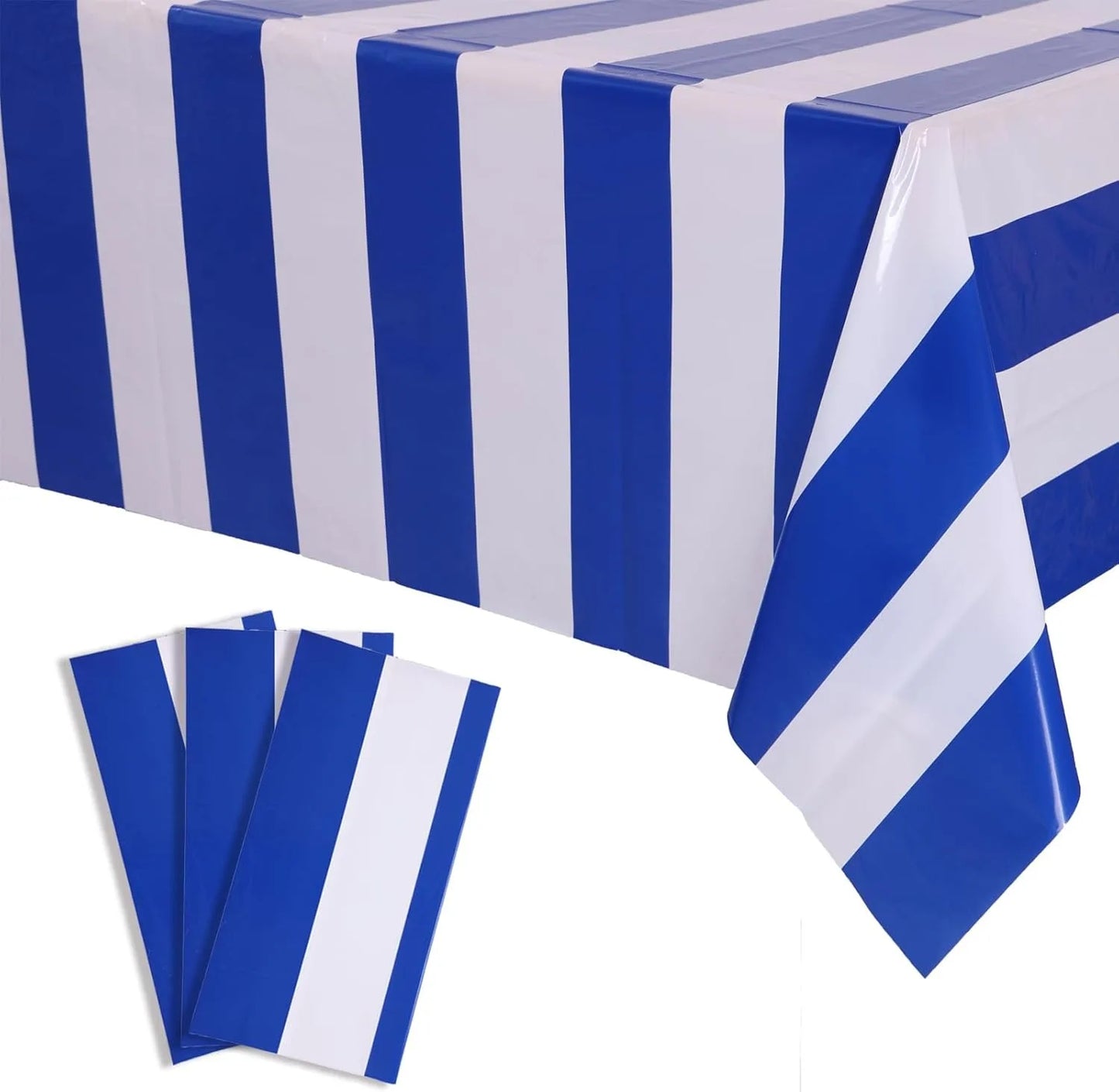 Waterproof Red and White Striped Tablecloth for Parties