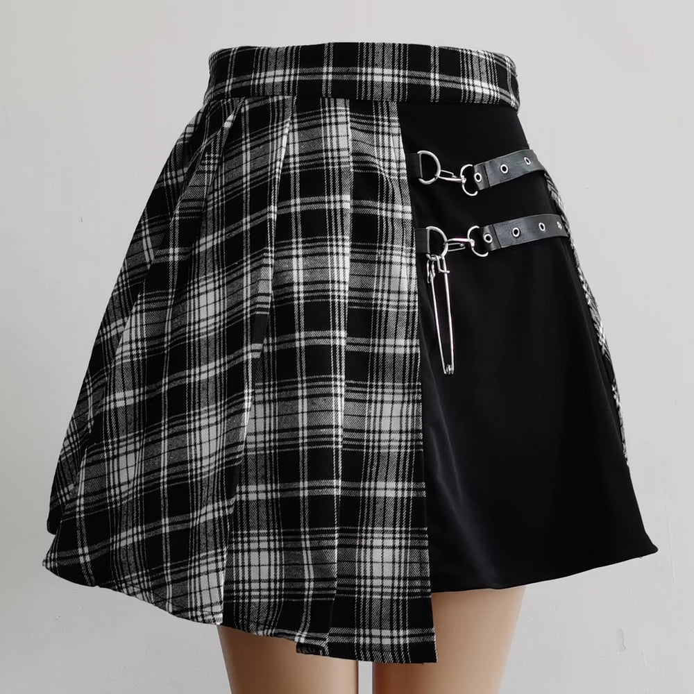 Gothic Chic Pleated Mini Skirt for Stylish Summer Fashion