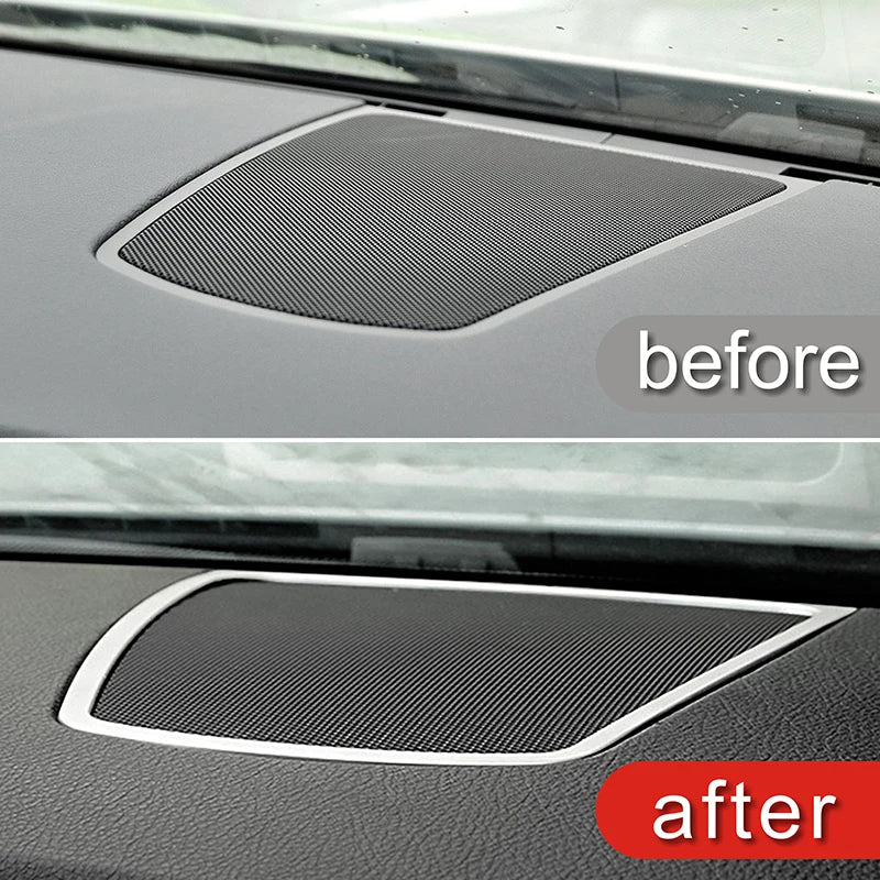 Stainless Steel Dashboard Speaker Panel Trim For BMW 5 Series