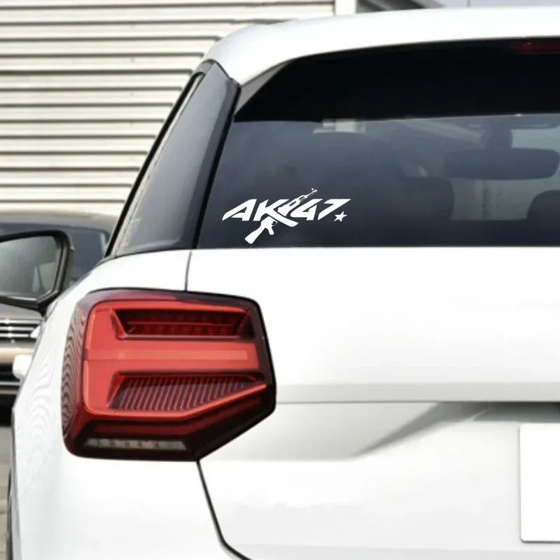Personalized AK47 Gun Creative Car Sticker Auto Body Bumper Window Motorcycle Laptop Wall Vinyl Decal Car Accessories
