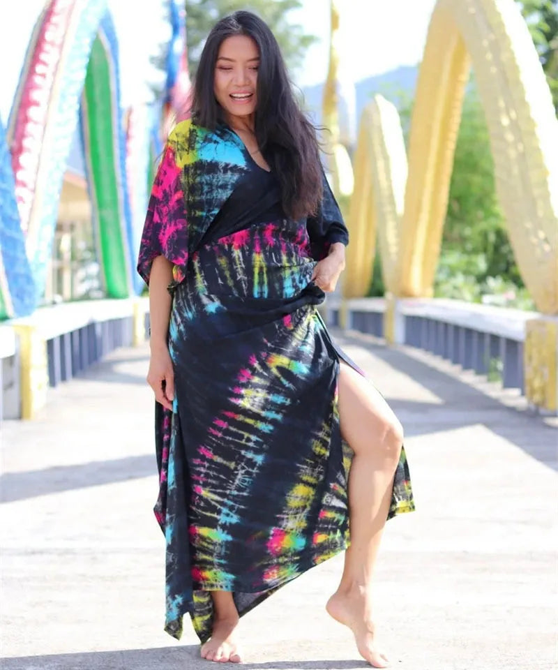 Plus Size Women Beach Coverup Casual Kaftan Swimwear Dress