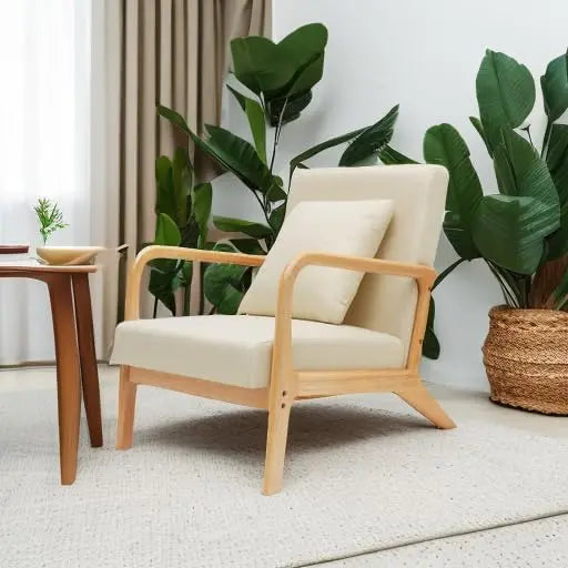 Modern Upholstered Accent Chair with Lumbar Support for Comfort