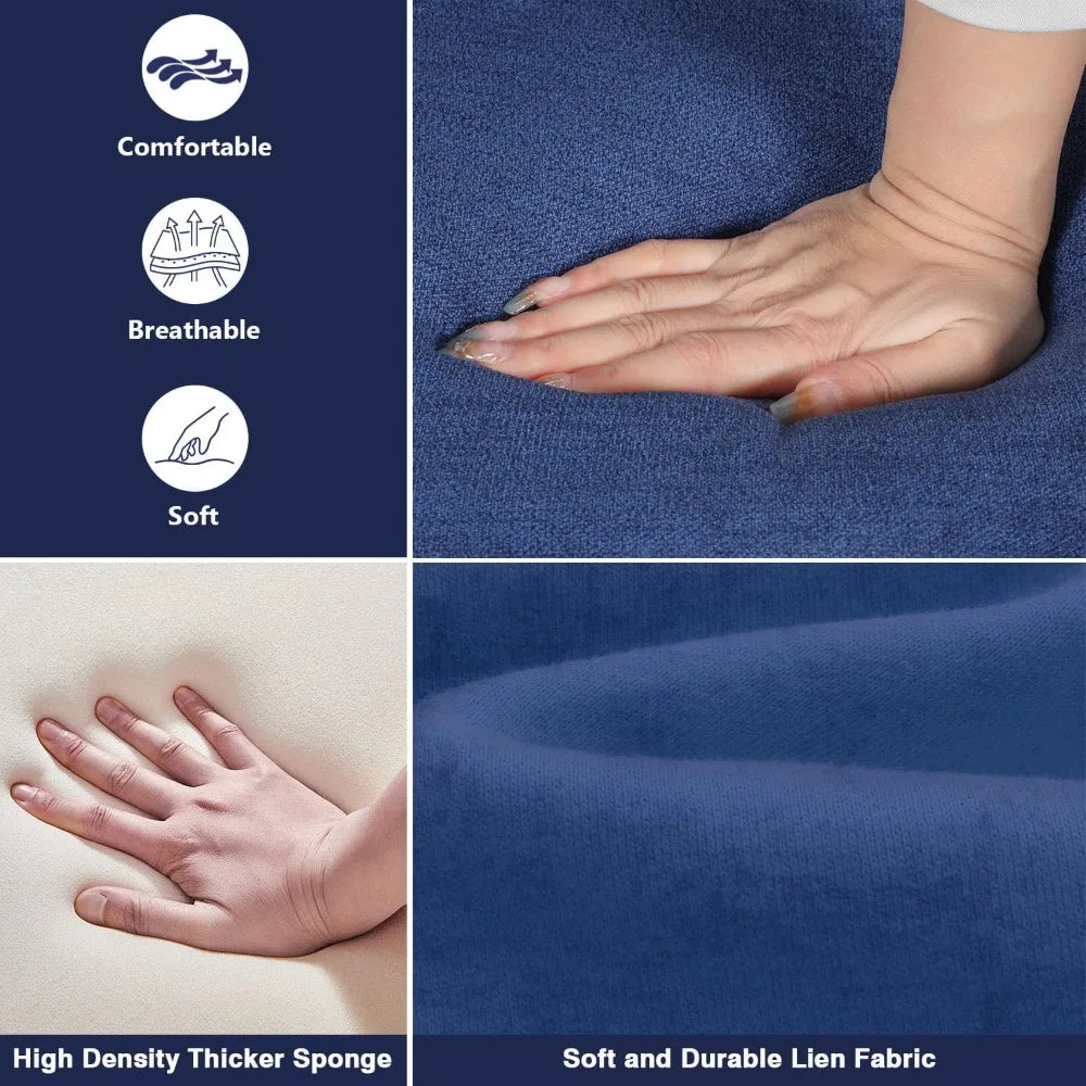 Linen Upholstered Luxurious Recliner Chair With Adjustable Backrest And Footrest