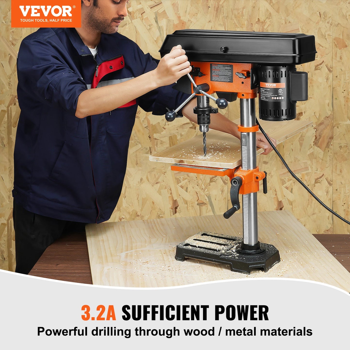 SucceBuy Tabletop Drill Press Three Point Two Amp 5 Speed