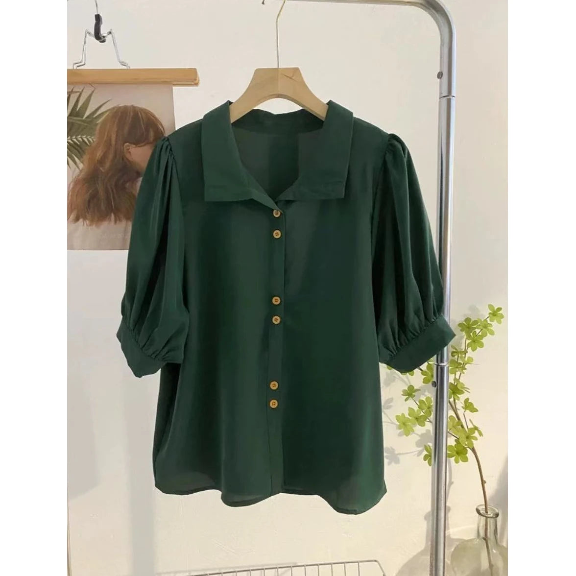 Niche Ladies Shirts Summer Retro Short Sleeved Top