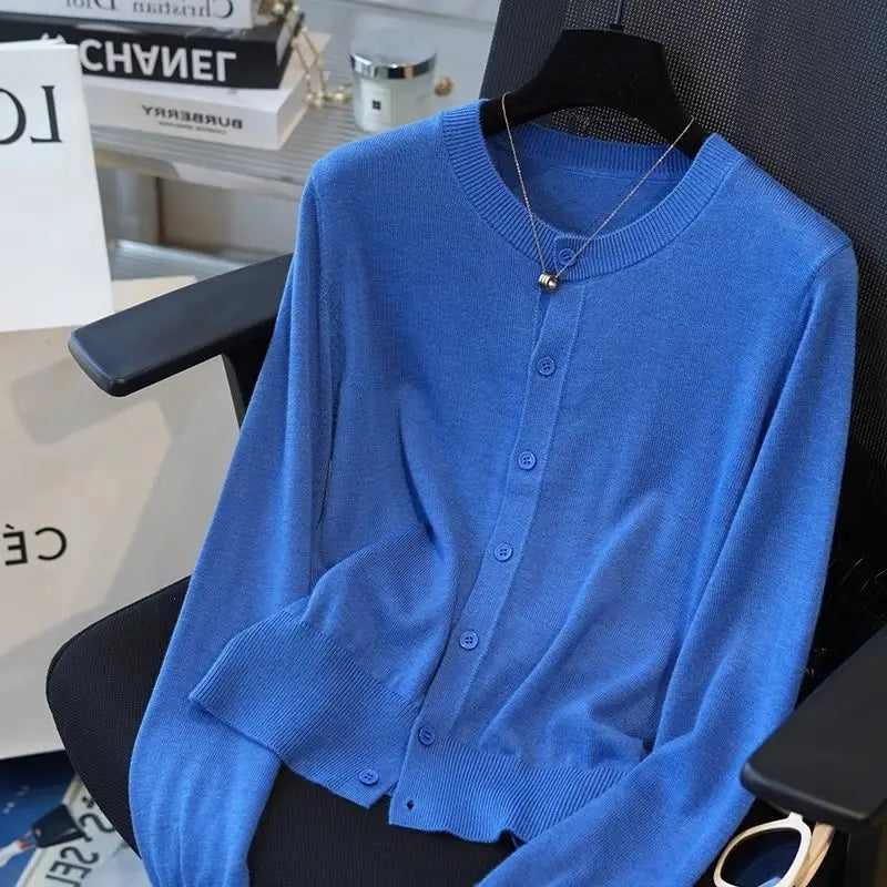 Women Thin Cardigan Sweater Lightweight Knit Outerwear Jacket