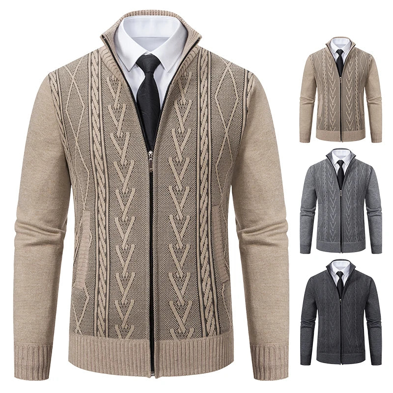 GQXAONC Cashmere Padded Knit Cardigan For Men Fall Winter