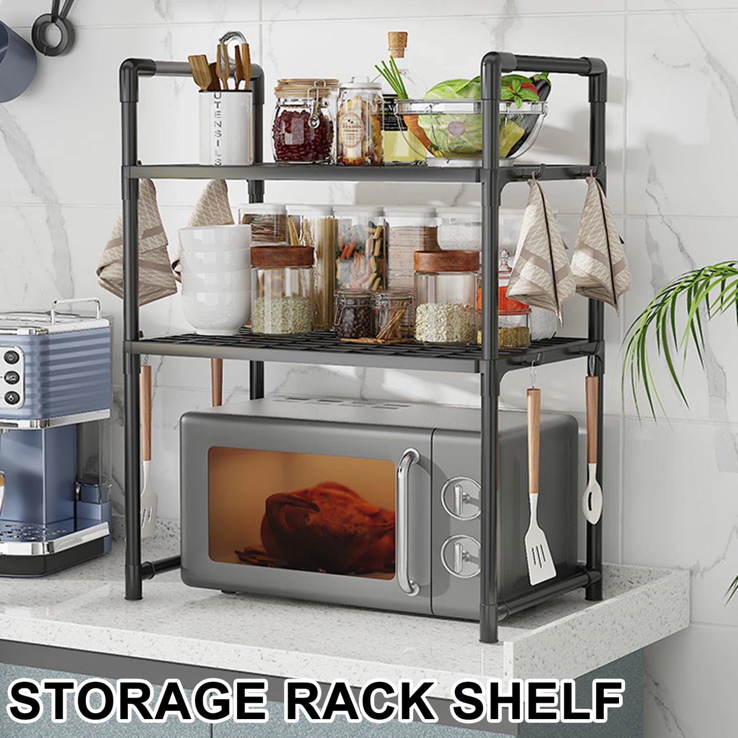 Microwave Shelf Kitchen Storage Rack Multi Layer Organizer