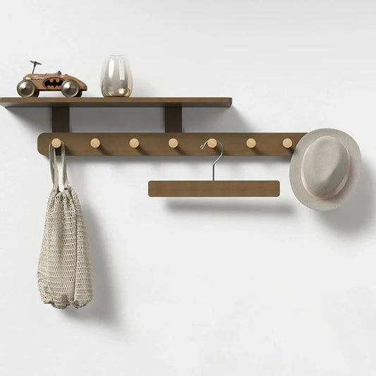 Oeny Multifunctional Coat Rack With Wall Hooks And Shelving