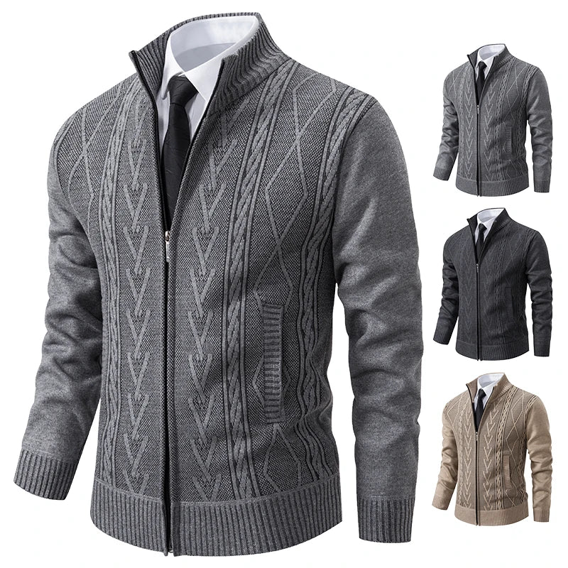 GQXAONC Cashmere Padded Knit Cardigan For Men Fall Winter