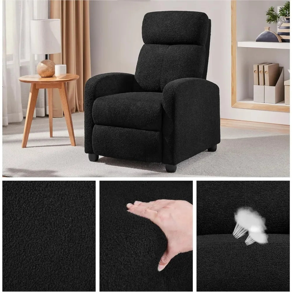 Modern Boucle Recliner Chair for Comfortable Home Theater Seating