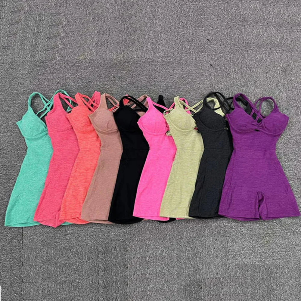 Women Adjustable Yoga Jumpsuit Fitness Workout Active Outfit