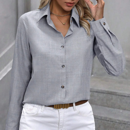 BKQUCN Cotton Linen Oversized Shirt For Women Vintage Style