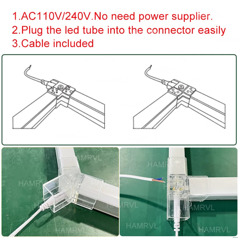 Garage Lights Hexagon Lamp 110-240V LED Tube Honeycomb Ceiling Lighting for Workshop Car Showroom Auto Body Repair Gym