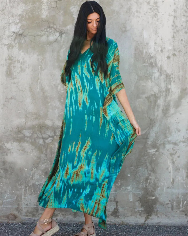 Plus Size Women Beach Coverup Casual Kaftan Swimwear Dress