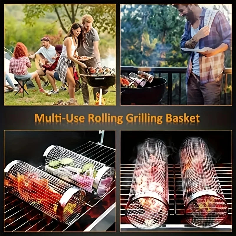 Round Barbecue Grate for Camping and Outdoor Cooking