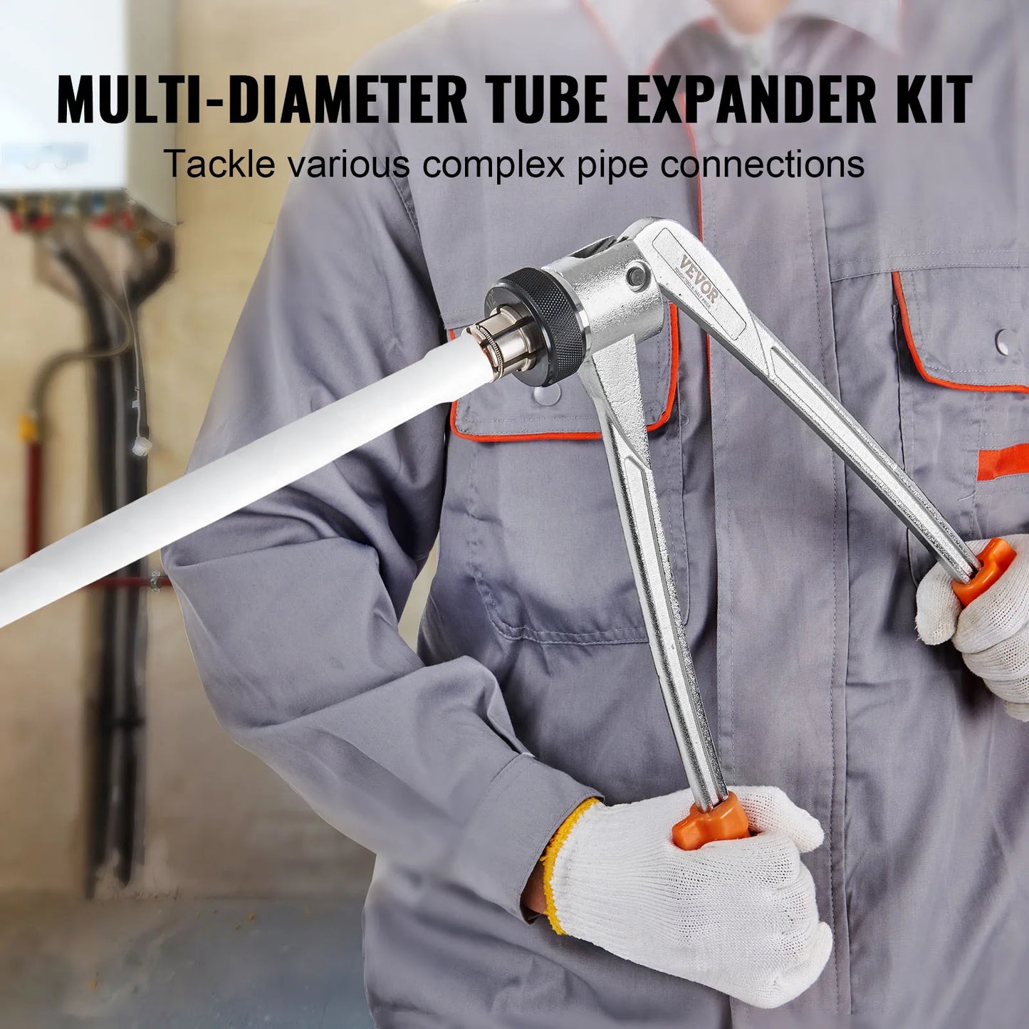 VEVOR Manual Hydraulic Pipe Tube Expander with Cutter Tool