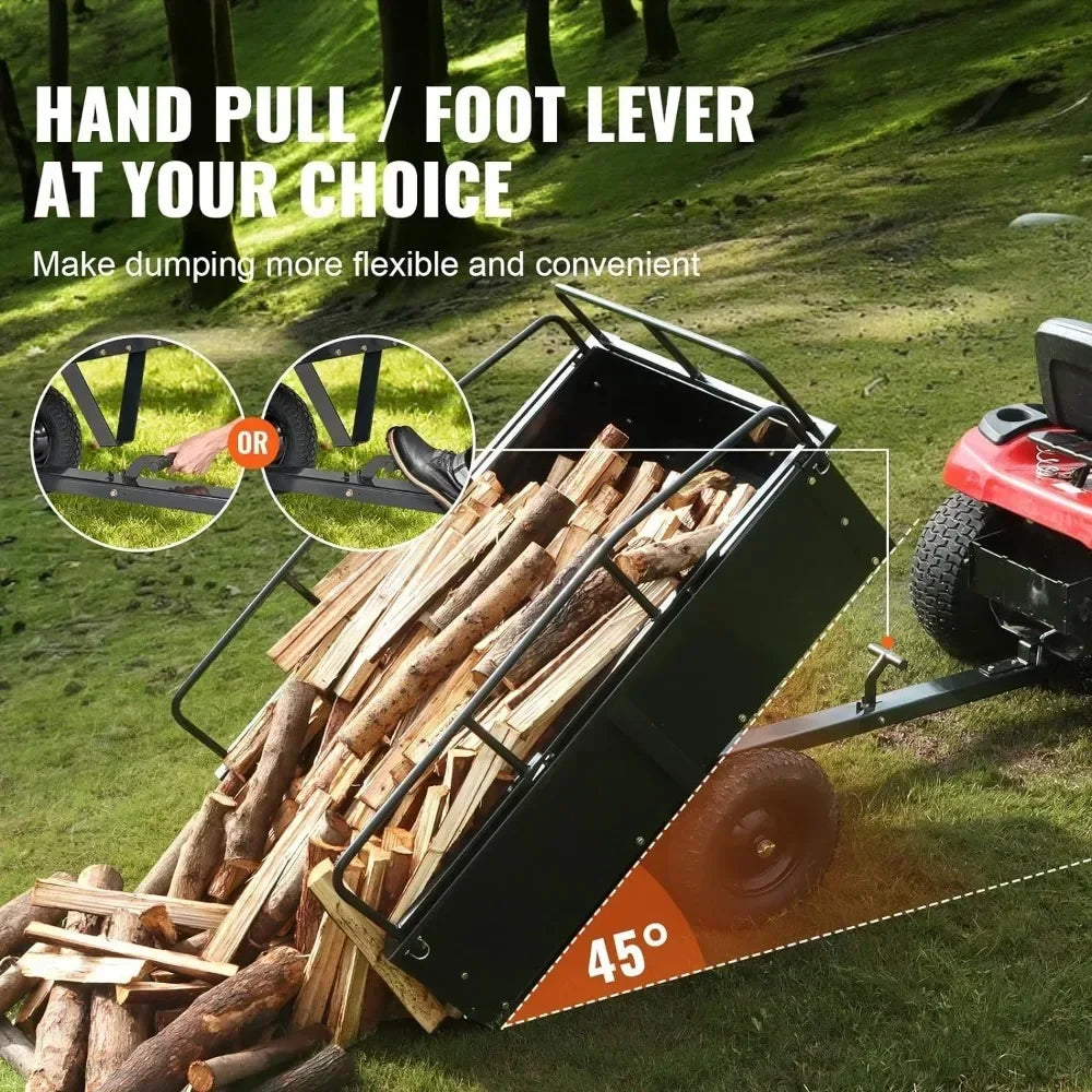 Heavy Duty ATV Trailer Dump Cart for Garden and Utility Use