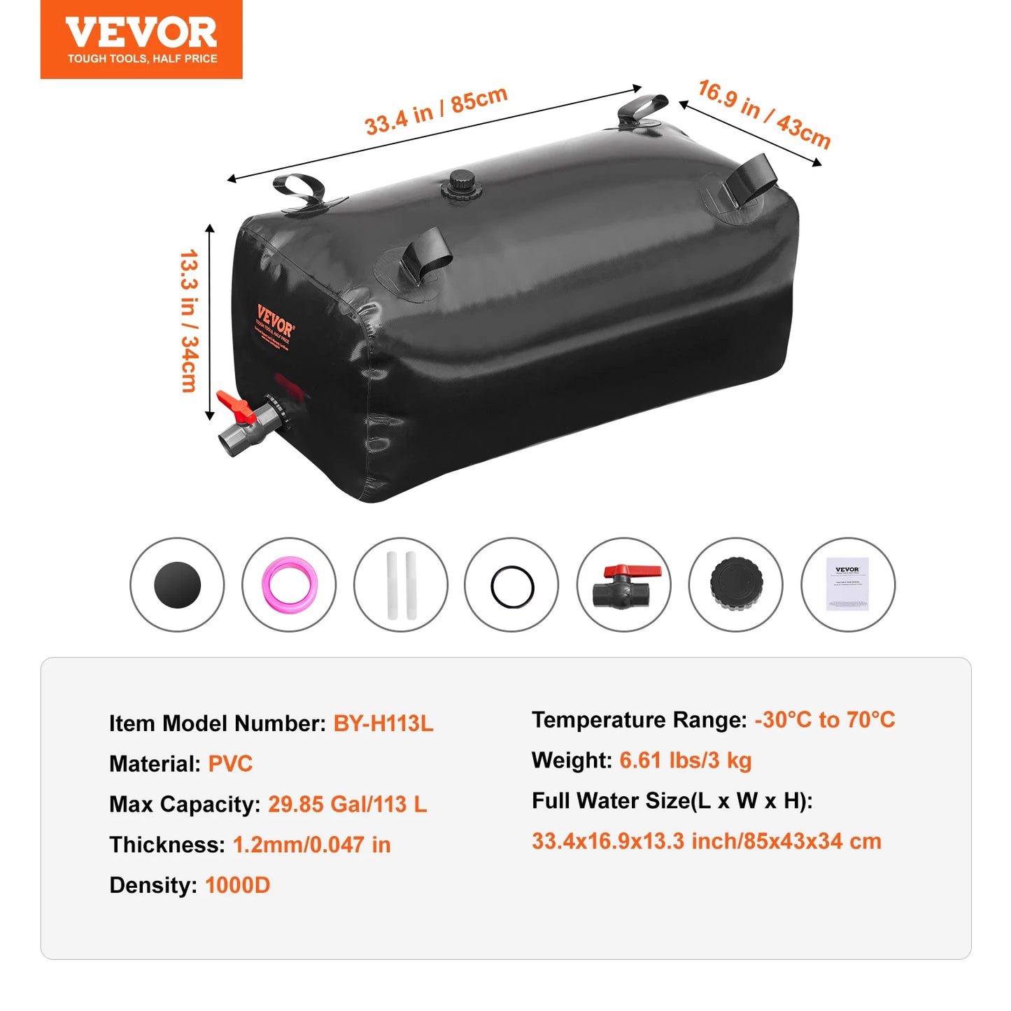 Portable Water Storage Bladder Tank for RV and Outdoor Use
