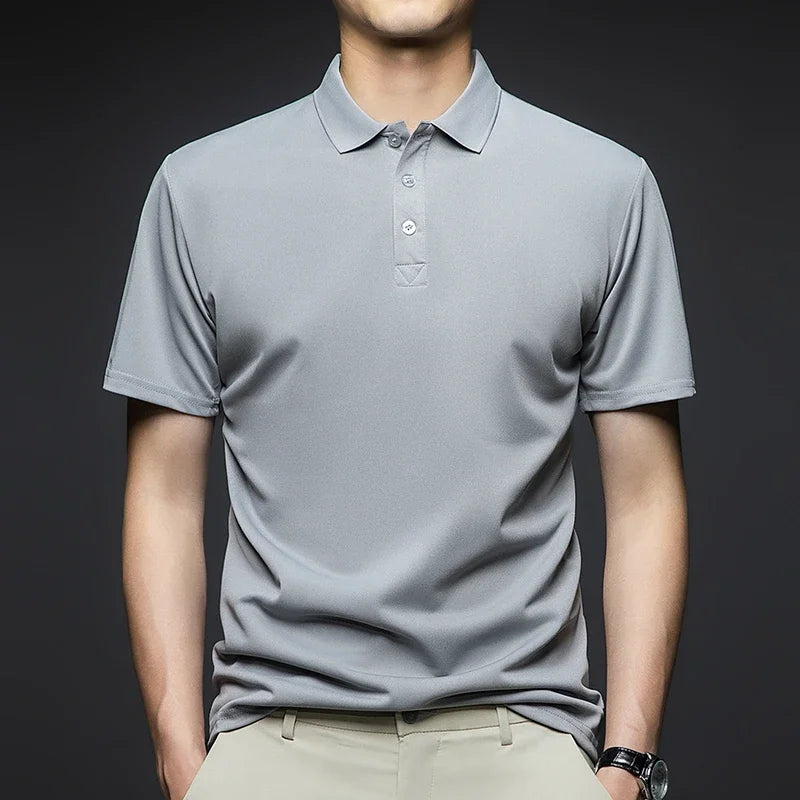 Men's Breathable Short Sleeved Polo Shirt for Summer Style
