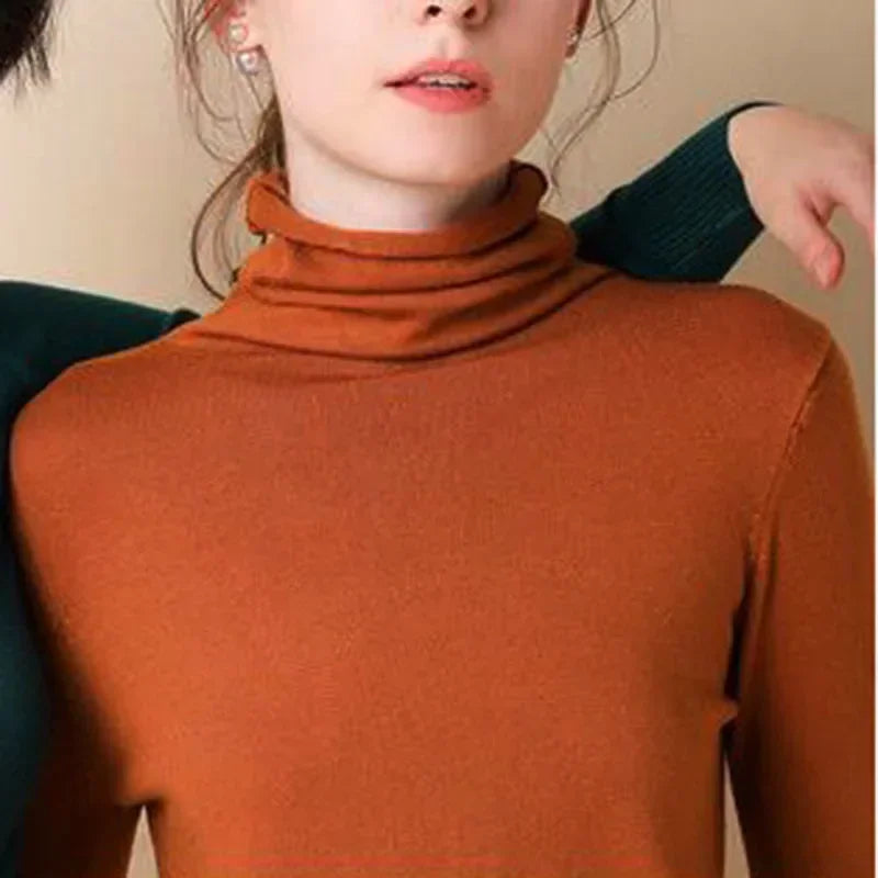 KANNISAKC Women Turtleneck Slim Fit Korean Knit Pullover Sweater