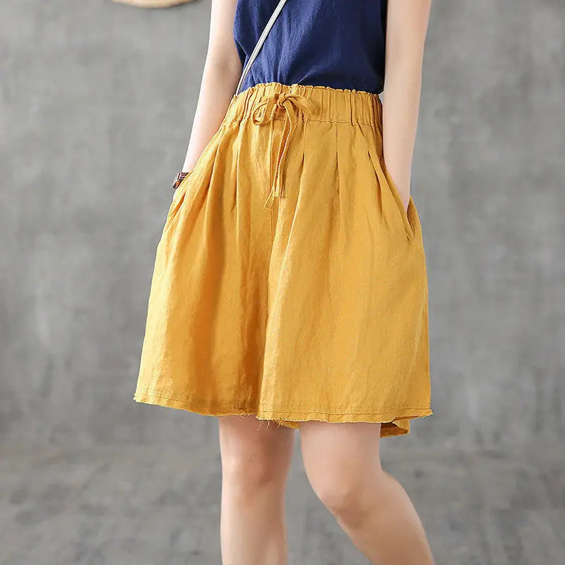 RankSweet Women Cotton Bermuda Knee Length Loose Shorts