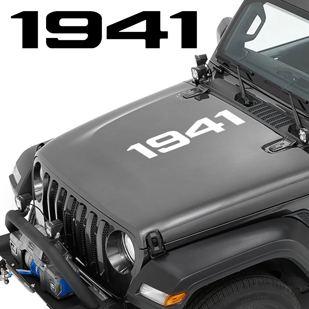 1941 Styling Car Hood Body Sticker For Jeep Wrangler Grand Cherokee Wagoneer Renegade Vinyl Film Decal Auto Tuning Accessories