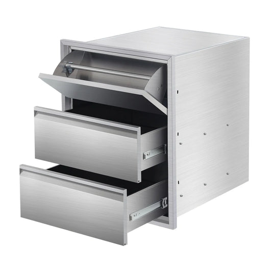 Stainless Steel Outdoor Kitchen Drawers with Paper Towel Holder
